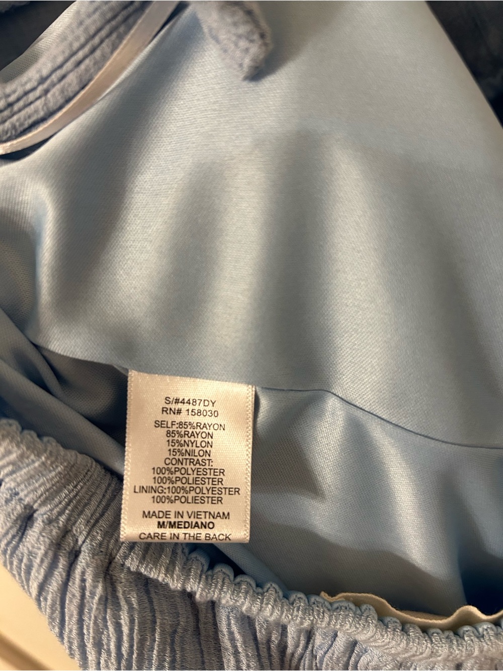 Mav Berries Light Blue Boho Mini Dress - Picture 6 of 6